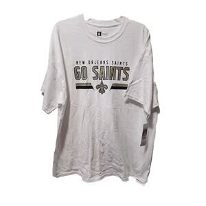 NWT NFL Team Apparel New Orleans Saints Tshirt White Go Saints Mens Size 2XL
